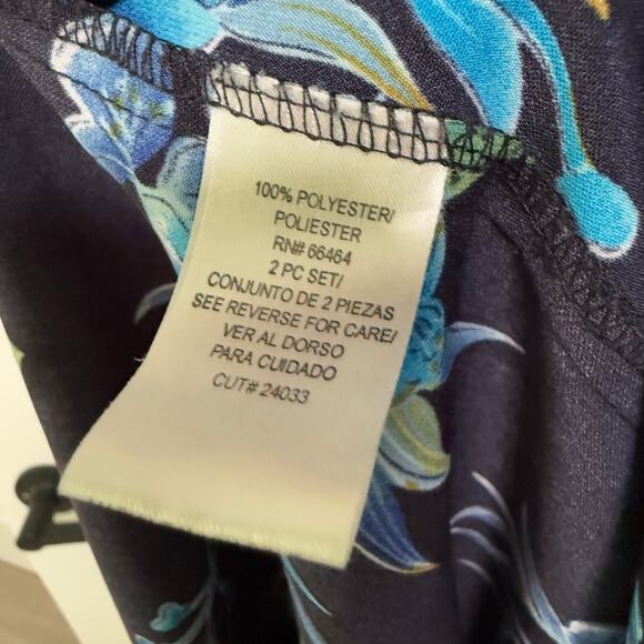 Studio I Women's Floral Blue Navy Sleeveless Maxi Dress Size 12 - Picture 8 of 12